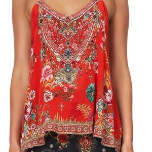 Camille T Back Chrystal beaded  SILK  tank